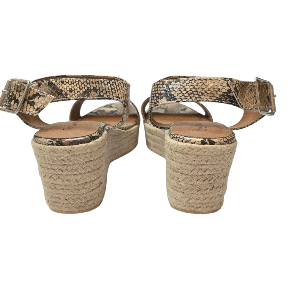 City Classifired Snake Print Wedge Sandals